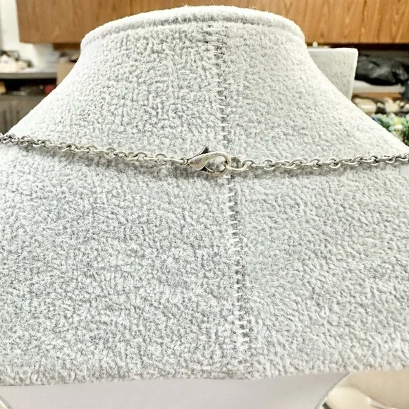 Large Sliver Tone With Enamel Elephant Pendant Statement Necklace - Picture 4 of 4